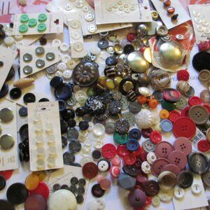 Vintage buttons - bakelite- glass- pearl- cookie cutter type, LAGERFELD LARGE !